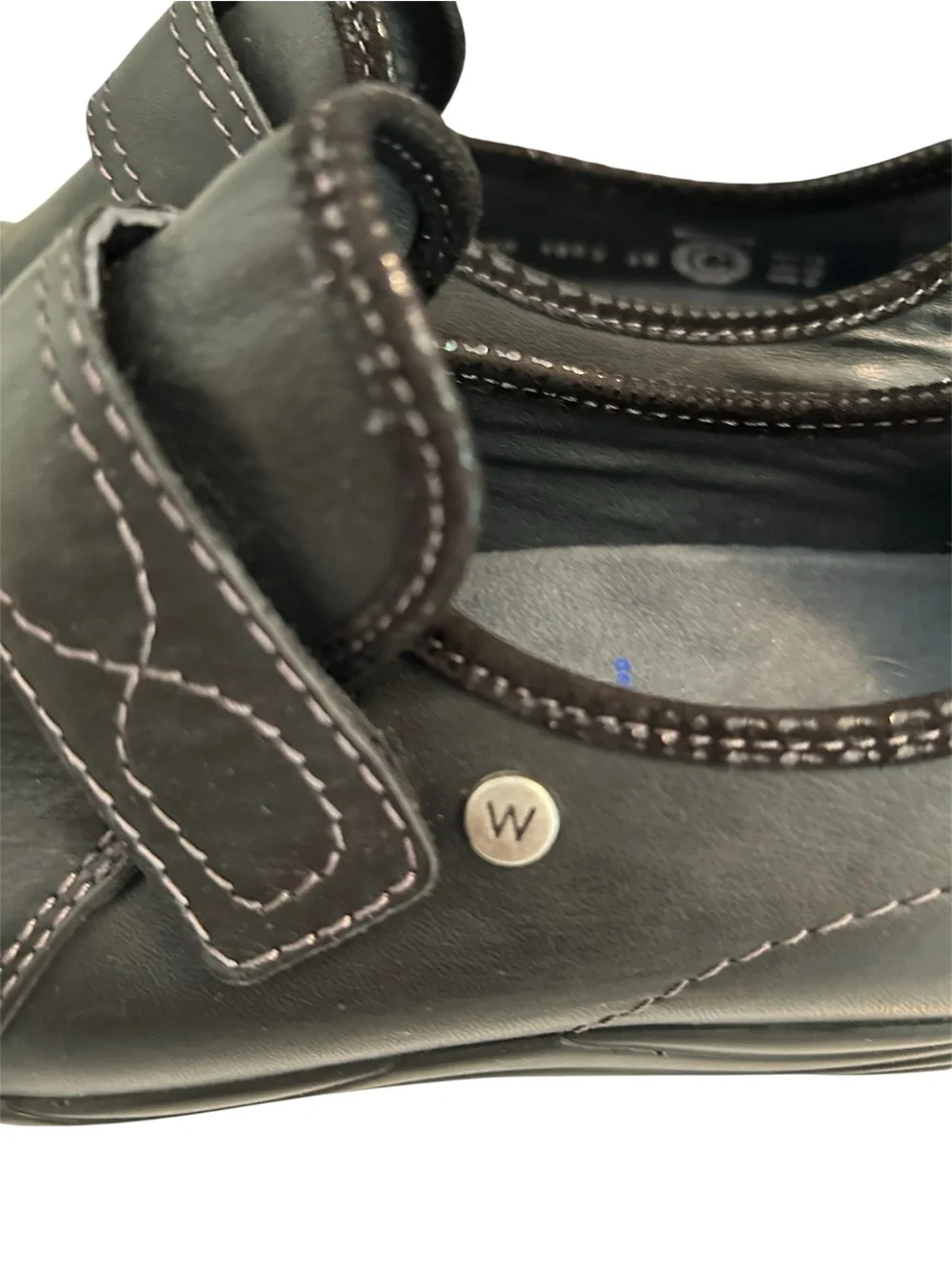 Wolky Black Leather Slip-On Loafers with Strap